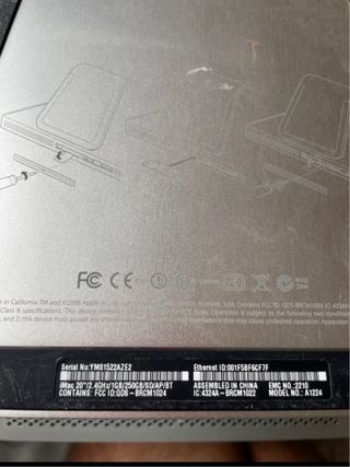 Imac 21.5 2009 para piezas o reparar