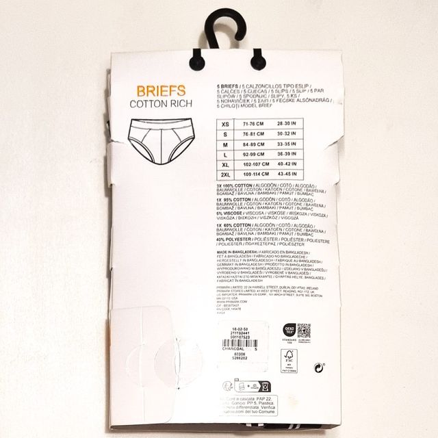 Pack 5 Calzoncillos Slips NUEVOS Primark Talla S
