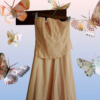 Abito da sera pesca con corsetto