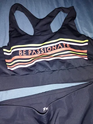 Conjunto deportivo mujer negro multicolor