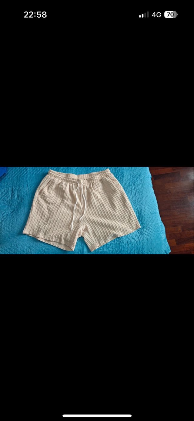 Completo uomo beige pantaloncini e maglietta XL