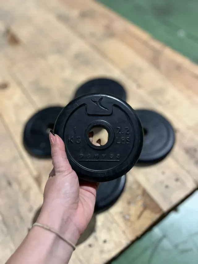 Discos de goma Domyos 2kg y 1kg