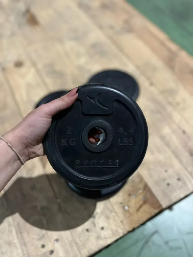 Discos de goma Domyos 2kg y 1kg