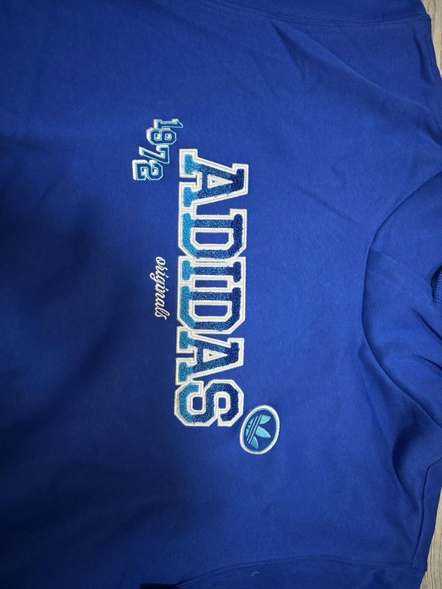 Sudadera Adidas Azul con Logo Vintage