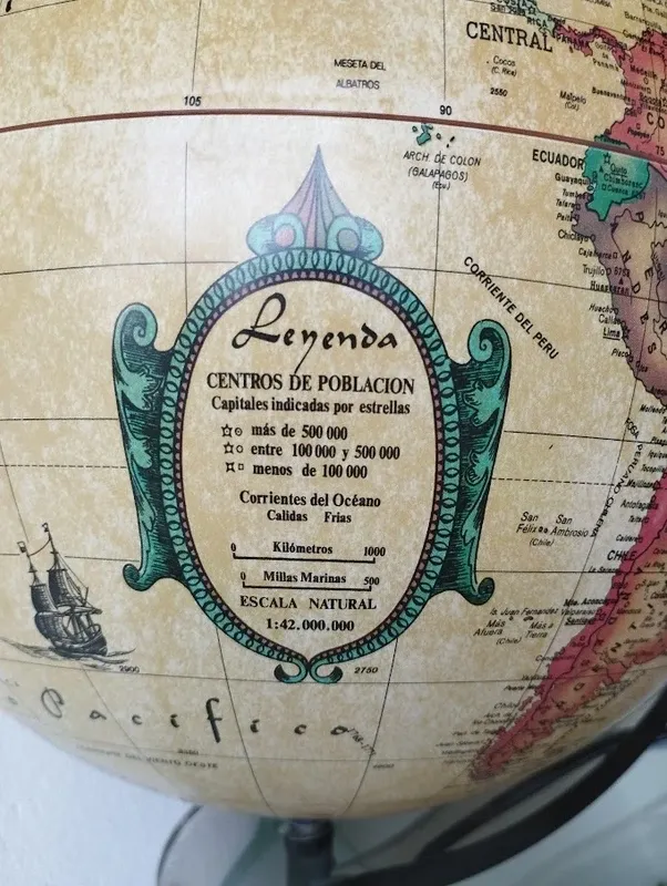 Globo terráqueo antiguo