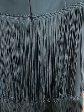 Vestido Charleston azul pavo real con flecos