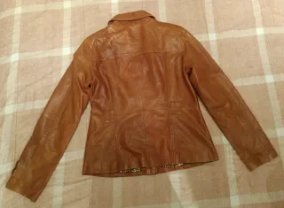 Chaqueta de cuero mujer marrón