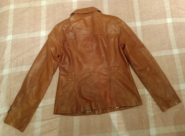 Chaqueta de cuero mujer marrón