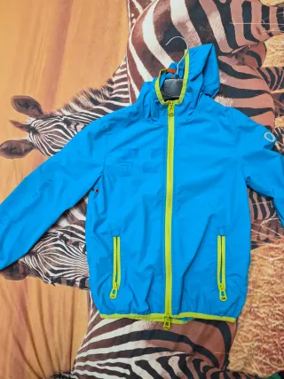 Giubbotto bambino blu con zip lime