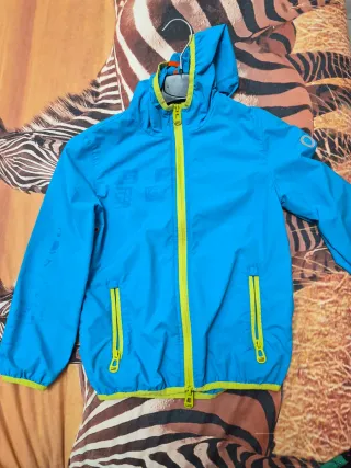 Giubbotto bambino blu con zip lime