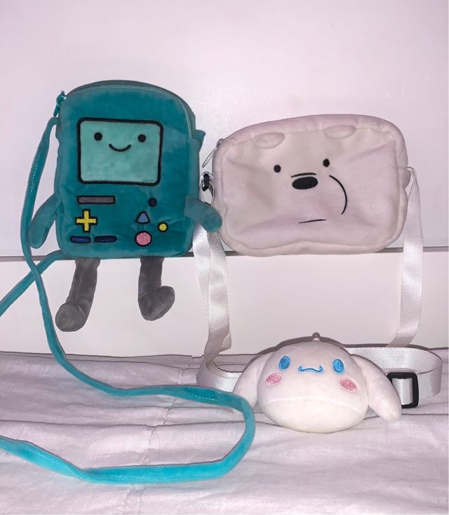 Bolsitos Kawaii Peluche BMO, Ice Bear, Cinnamoroll