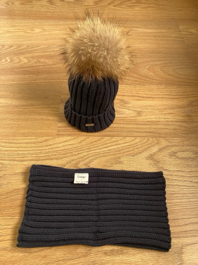 Conjunto gorro y cuello infantil azul