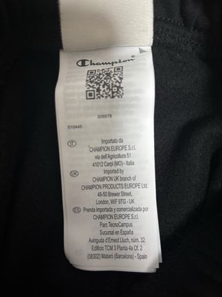 Pantalón Chandal Champion Negro