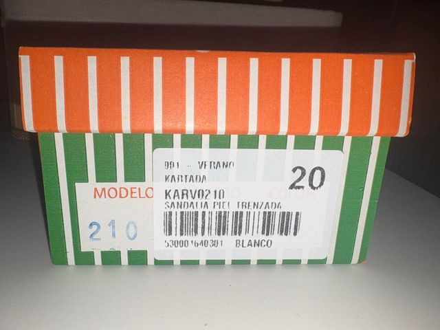 Sandalias bebé piel trenzada blancas T20