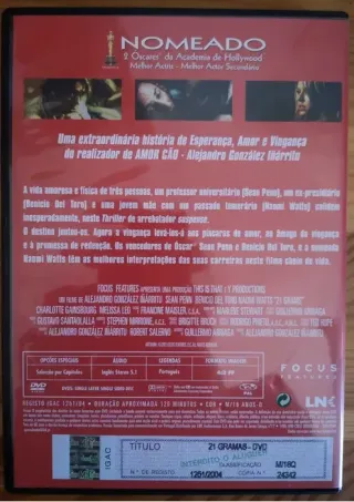 DVD "21 Gramas - Quanto Pesa A Vida?"