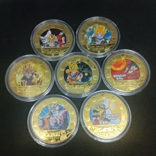 DRAGON BALL 7 MONEDAS CONMEMORATIVAS DE 40MM