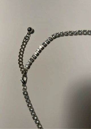 Collana strass con ciondolo cuore rosa