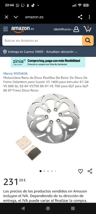 Disco de Freno Delantero MODADA