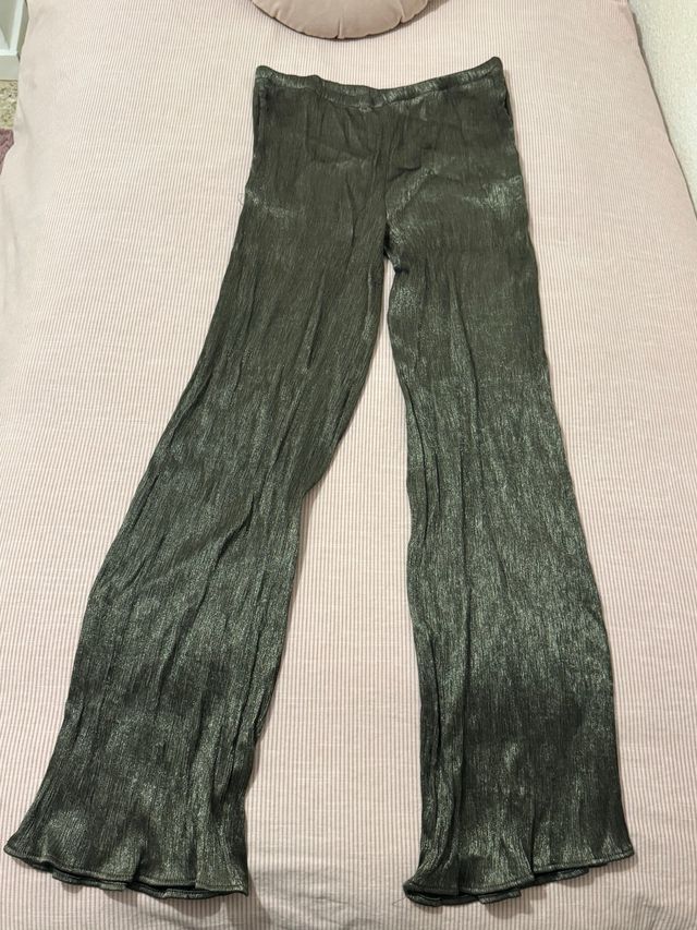 Pantalón fiesta elástico tonos negro/dorado