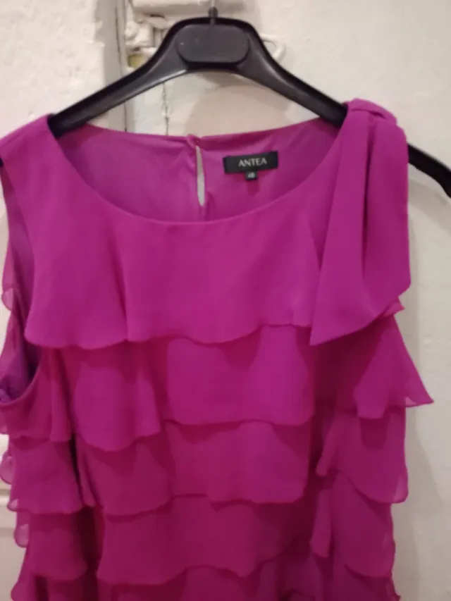 Vestido rosa volantes ANTEA talla M