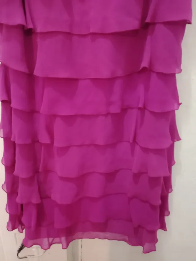 Vestido rosa volantes ANTEA talla M