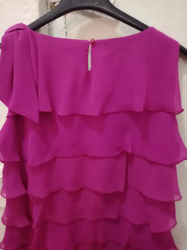 Vestido rosa volantes ANTEA talla M