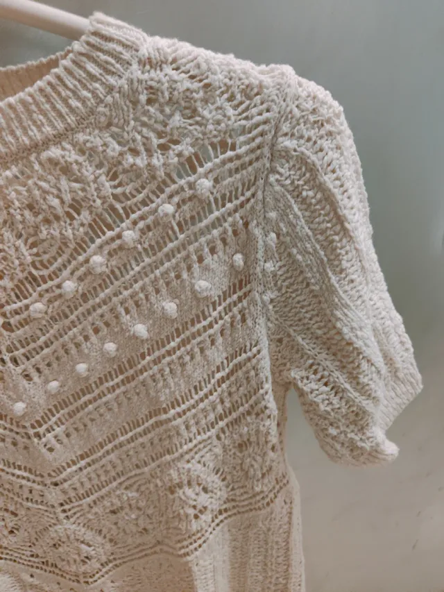 Jersey calado beige talla única