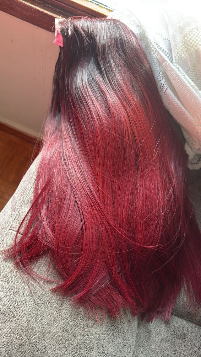 Peluca  degradado rojo