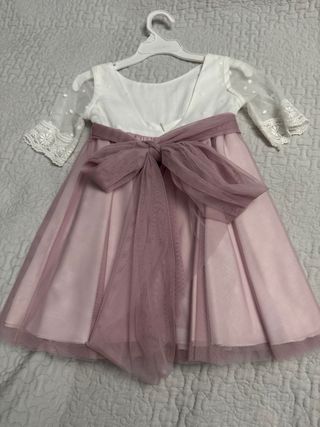 Vestido de ceremonia La Ormiga rosa y blanco