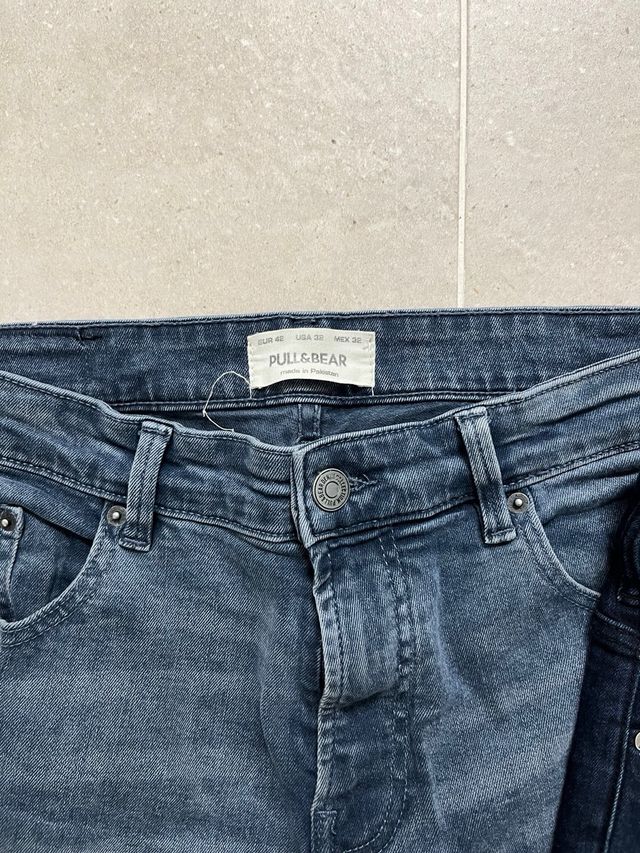 Pantalones Vaqueros Hombre Azul y Negro