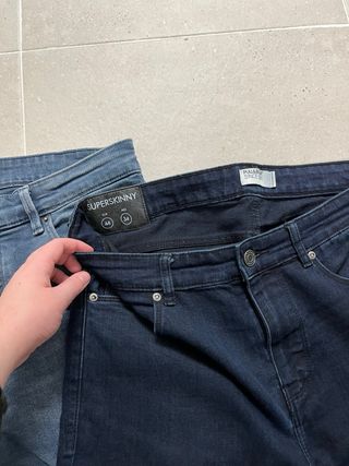 Pantalones Vaqueros Hombre Azul y Negro