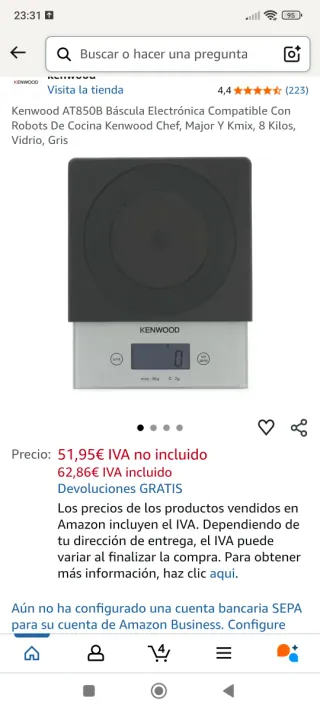 Báscula de cocina Kenwood