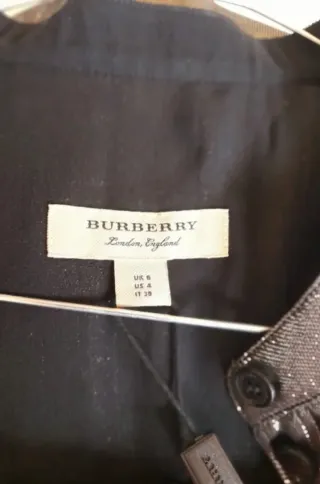 Vestido Burberry Seda Plateado Nuevo