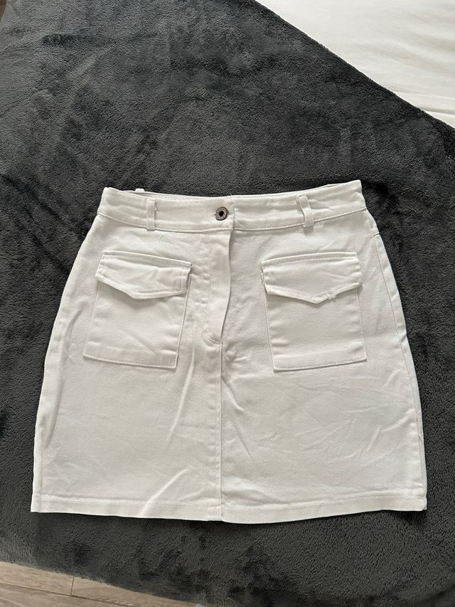 Falda vaquera blanca