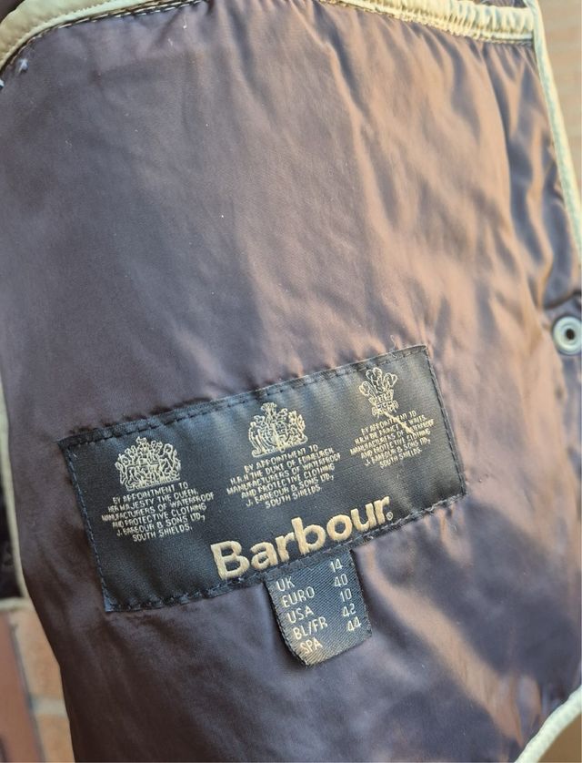 Giacca Barbour beige ricamata