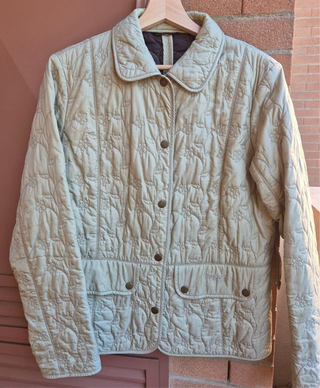Giacca Barbour beige ricamata