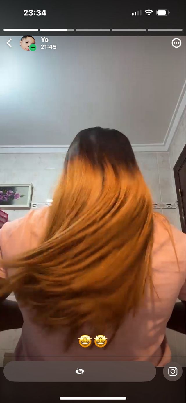 Peluca Ombré Negro y Naranja