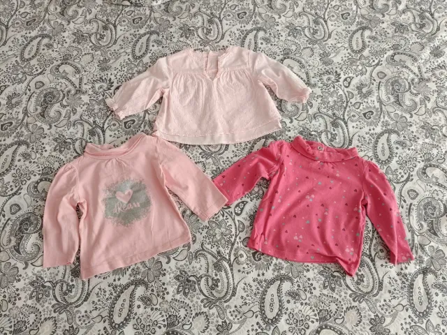 Lote 3 blusas bebé 6-9 meses