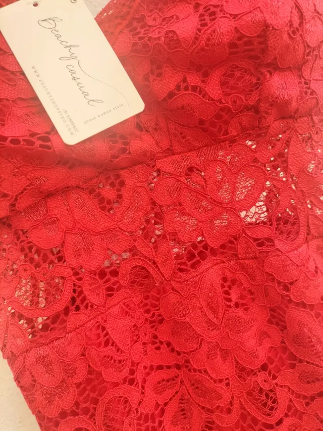 Regalo vestido encaje rojo talla S