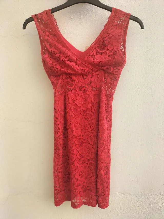 Regalo vestido encaje rojo talla S
