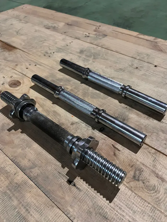 Barras de mancuernas cromadas