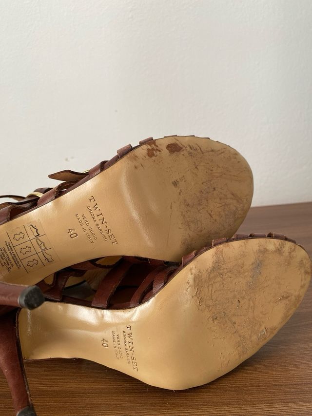 Sandalias gladiador piel Twin-Set