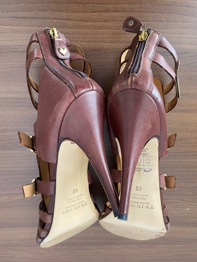 Sandalias gladiador piel Twin-Set