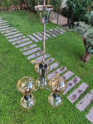 Lámpara vintage 6 globos cristal