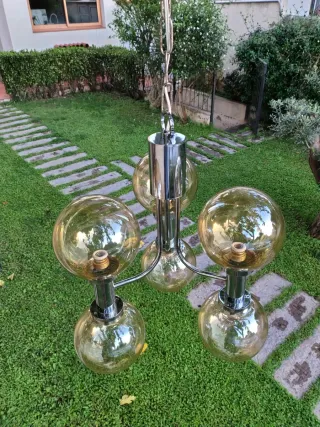 Lámpara vintage 6 globos cristal