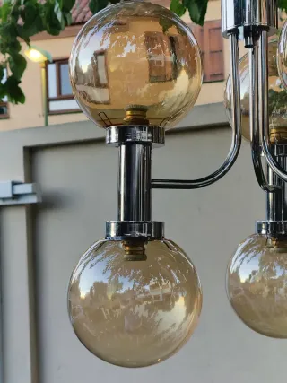 Lámpara vintage 6 globos cristal