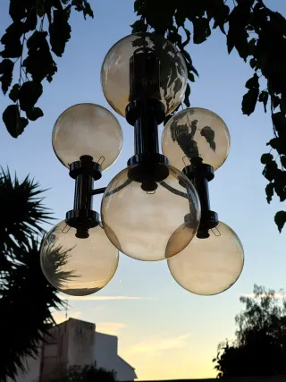 Lámpara vintage 6 globos cristal