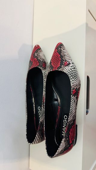 Zapatos Mango Tacón Serpiente Multicolor