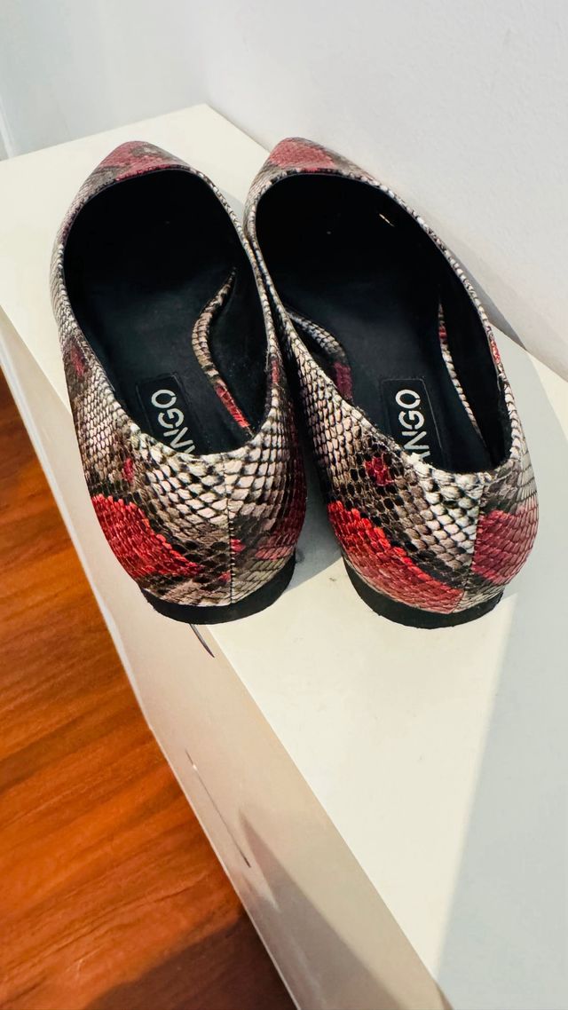 Zapatos Mango Tacón Serpiente Multicolor