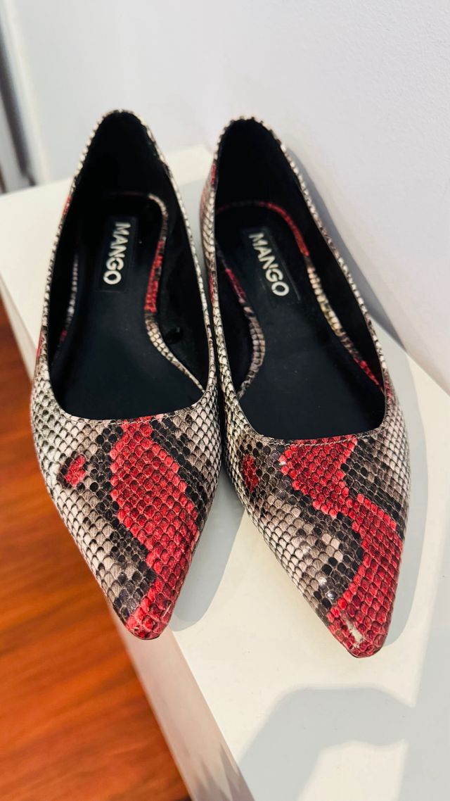 Zapatos Mango Tacón Serpiente Multicolor